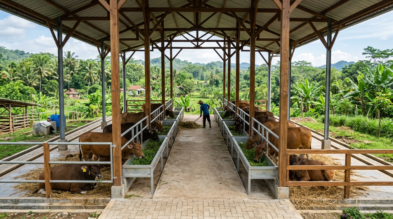 Suasana kandang Arka Cahaya Farm yang nyaman dikunjungi